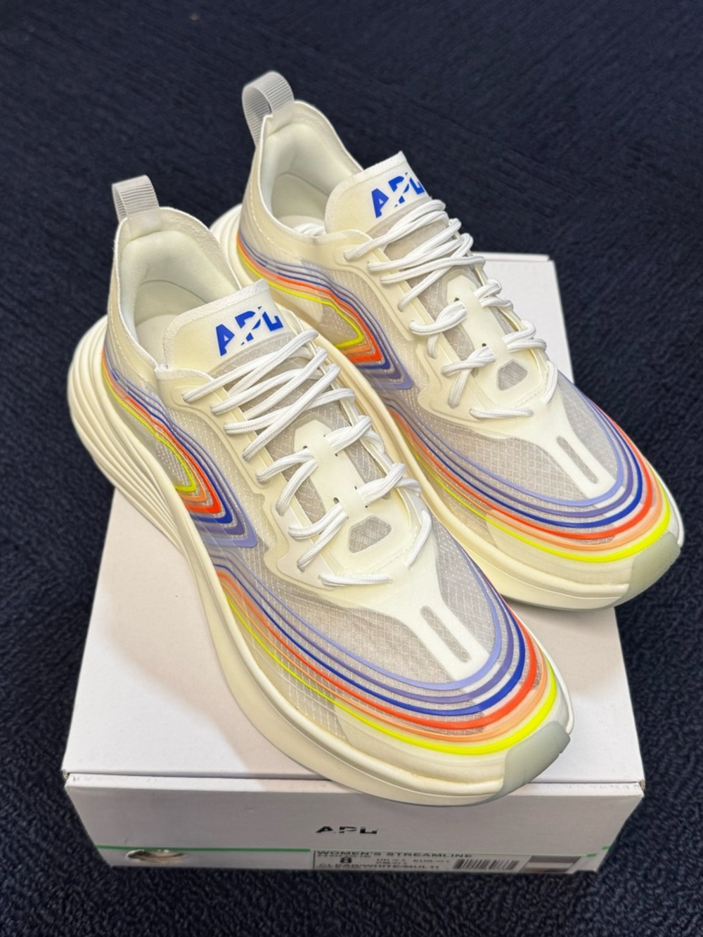 NWT APL Streamline clear/white/multi size 8 women’s